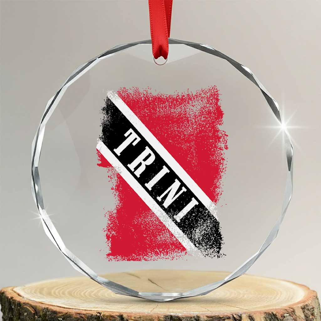 Trinidad and Tobago Flag Crystal Glass Ornament Caribbean Souvenir TS10 Transparent Glass 3'' Circle Print Your Wear