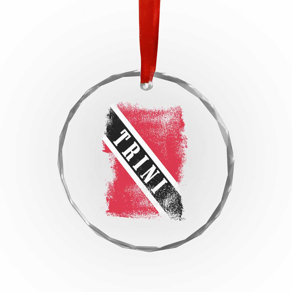 Trinidad and Tobago Flag Crystal Glass Ornament Caribbean Souvenir TS10 Transparent Glass 3'' Circle Print Your Wear