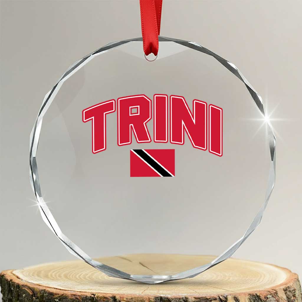 Trinidad and Tobago Flag Crystal Glass Ornament Trini Pride Vintage TS10 Transparent Glass 3'' Circle Print Your Wear