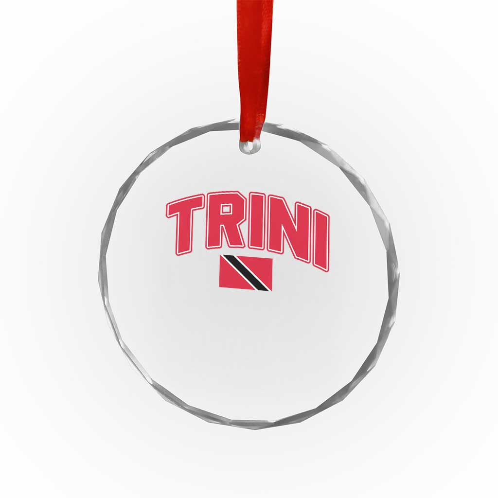 Trinidad and Tobago Flag Crystal Glass Ornament Trini Pride Vintage TS10 Transparent Glass 3'' Circle Print Your Wear