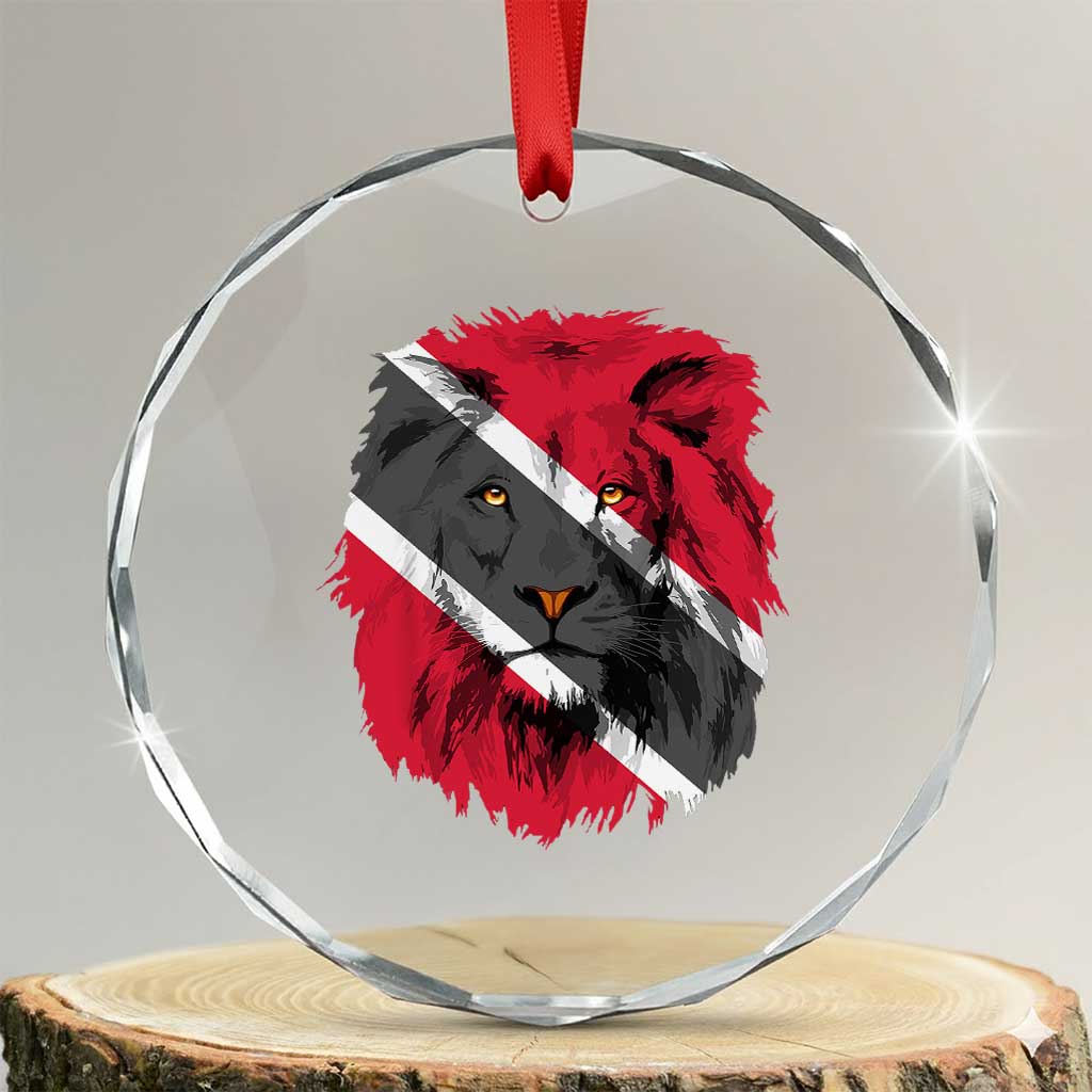 Trinidad and Tobago Flag Lion Crystal Glass Ornament Caribbean Souvenir TS10 Transparent Glass 3'' Circle Print Your Wear