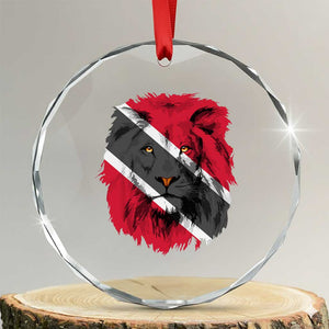 Trinidad and Tobago Flag Lion Crystal Glass Ornament Caribbean Souvenir TS10 Transparent Glass 3'' Circle Print Your Wear