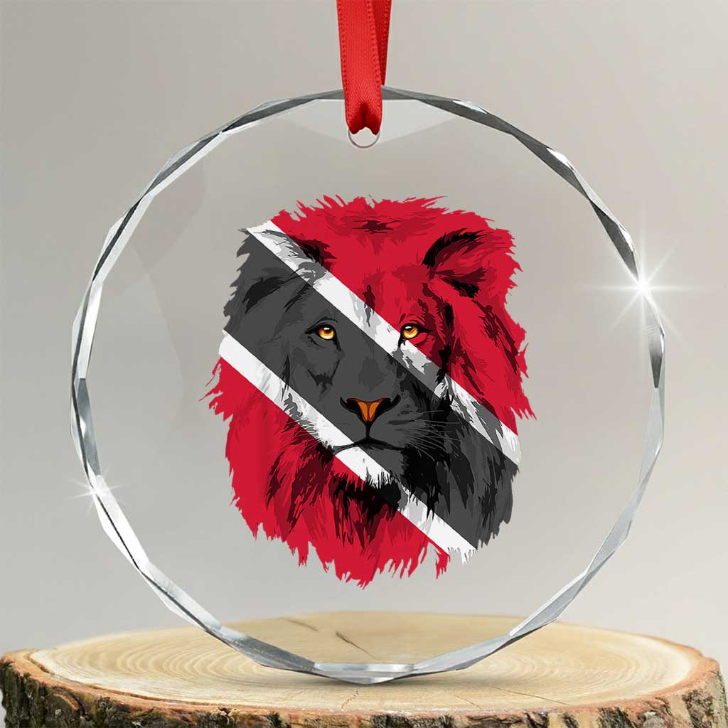 Trinidad and Tobago Flag Lion Crystal Glass Ornament Caribbean Souvenir TS10 Transparent Glass 3'' Circle Print Your Wear