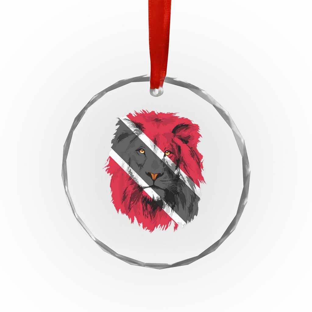 Trinidad and Tobago Flag Lion Crystal Glass Ornament Caribbean Souvenir TS10 Transparent Glass 3'' Circle Print Your Wear