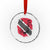 Trinidad and Tobago Flag Lion Crystal Glass Ornament Caribbean Souvenir TS10 Transparent Glass 3'' Circle Print Your Wear