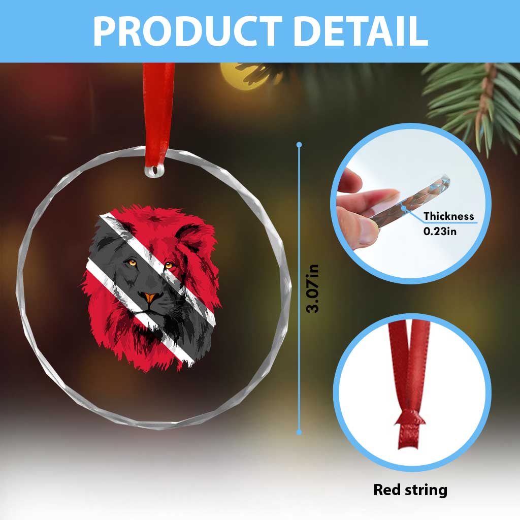 Trinidad and Tobago Flag Lion Crystal Glass Ornament Caribbean Souvenir TS10 Print Your Wear