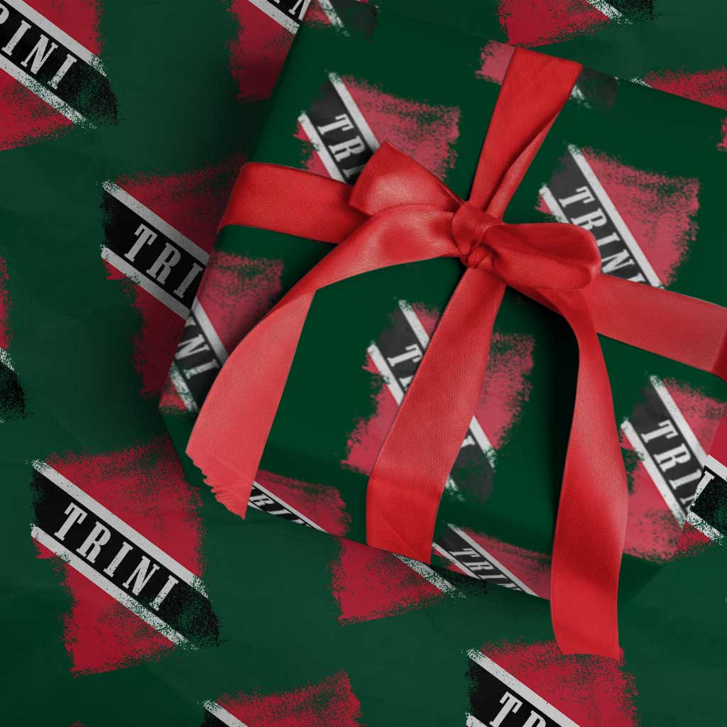 Trinidad and Tobago Flag Wrapping Paper Roll Caribbean Souvenir TS10 Green Print Your Wear
