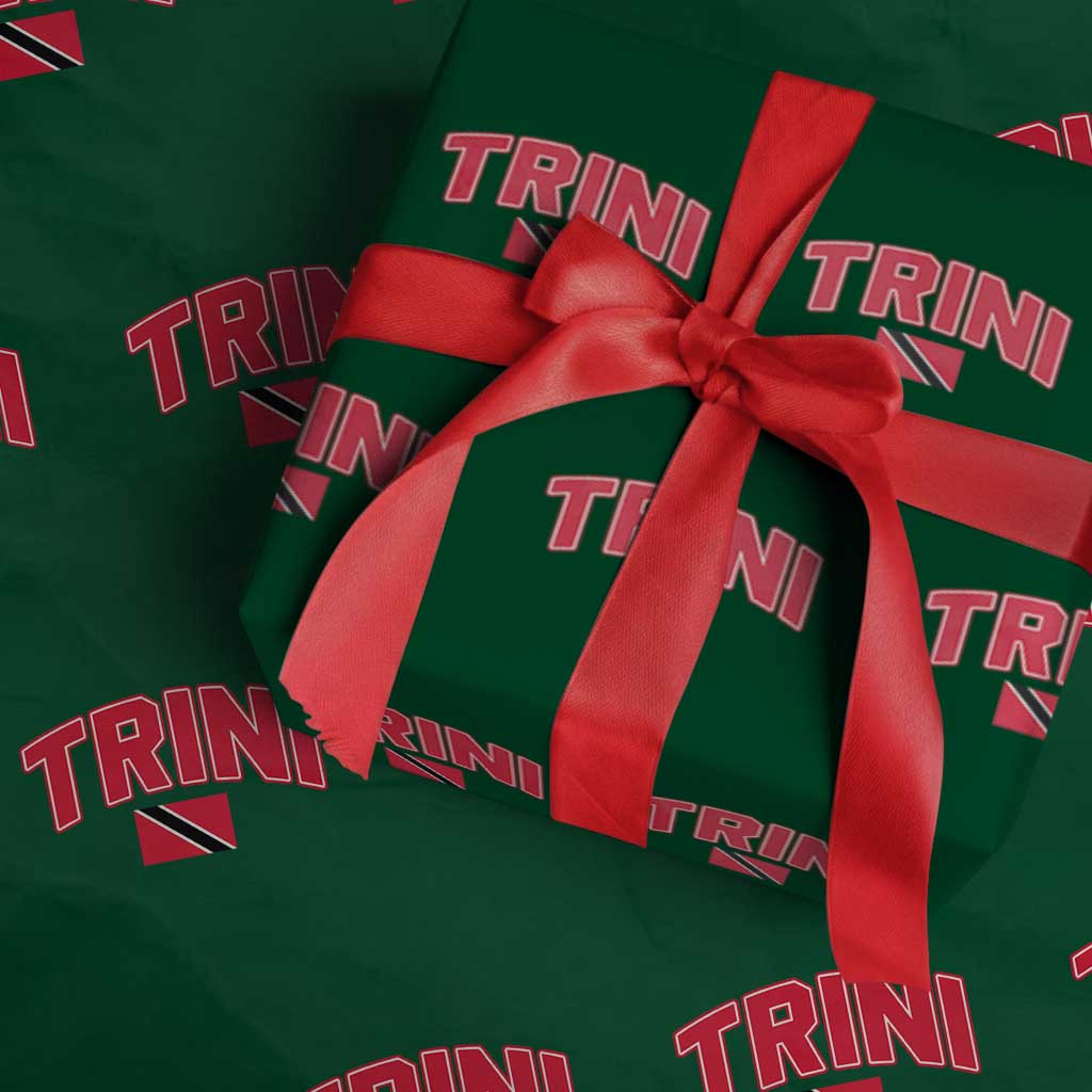 Trinidad and Tobago Flag Wrapping Paper Roll Trini Pride Vintage TS10 Green Print Your Wear