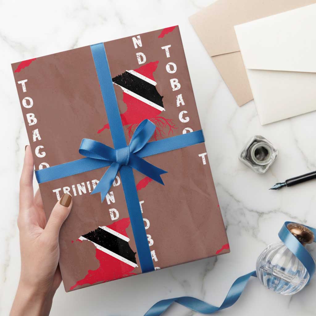 Trinidad and Tobago Flag Wrapping Paper Roll Trini Trinidadian Proud TS10 Mocha Print Your Wear