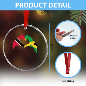 Trinidad and Tobago Jamaican Crystal Glass Ornament Two Flags One Heart TS10 Print Your Wear