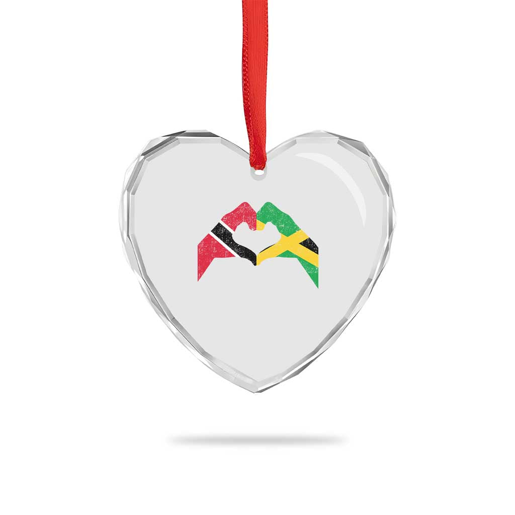 Trinidad and Tobago Jamaican Heart Crystal Glass Ornament Two Flags One Heart TS10 Print Your Wear