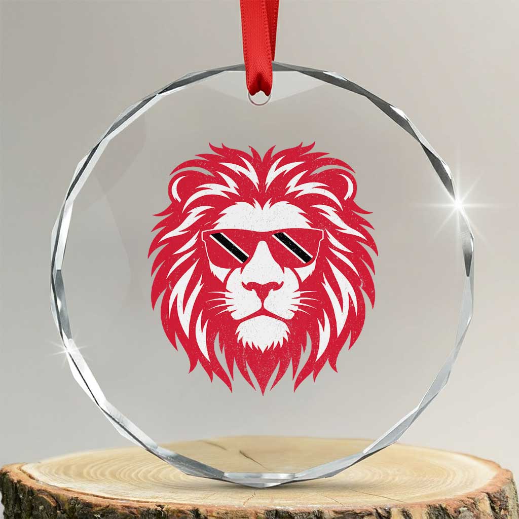 Trinidad and Tobago Lion Crystal Glass Ornament Vintage Caribbean Pride TS10 Transparent Glass 3'' Circle Print Your Wear