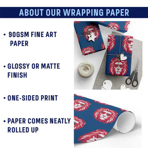 Trinidad and Tobago Lion Wrapping Paper Roll Vintage Caribbean Pride TS10 Print Your Wear