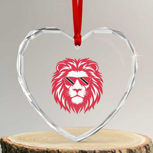 Trinidad and Tobago Lion Heart Crystal Glass Ornament Vintage Caribbean Pride TS10 Transparent Glass 3'' Heart Print Your Wear