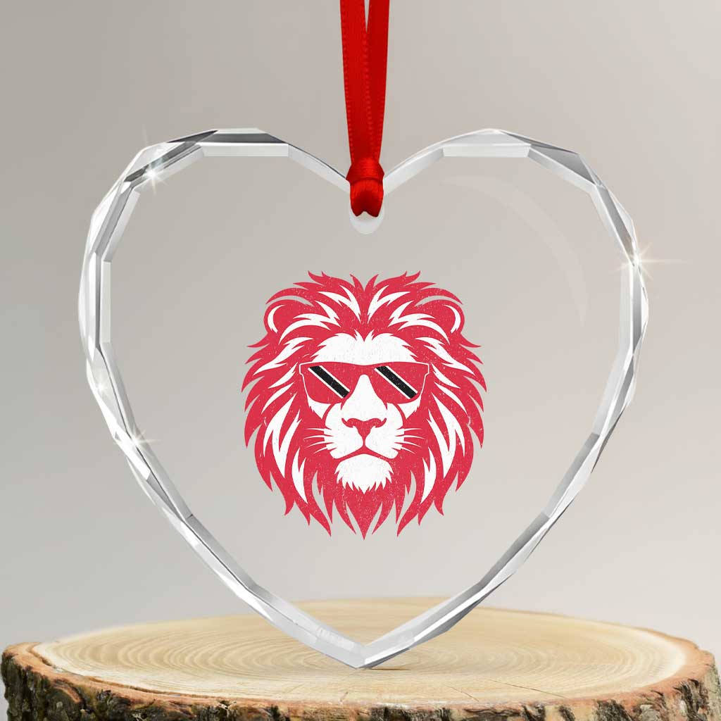 Trinidad and Tobago Lion Heart Crystal Glass Ornament Vintage Caribbean Pride TS10 Transparent Glass 3'' Heart Print Your Wear