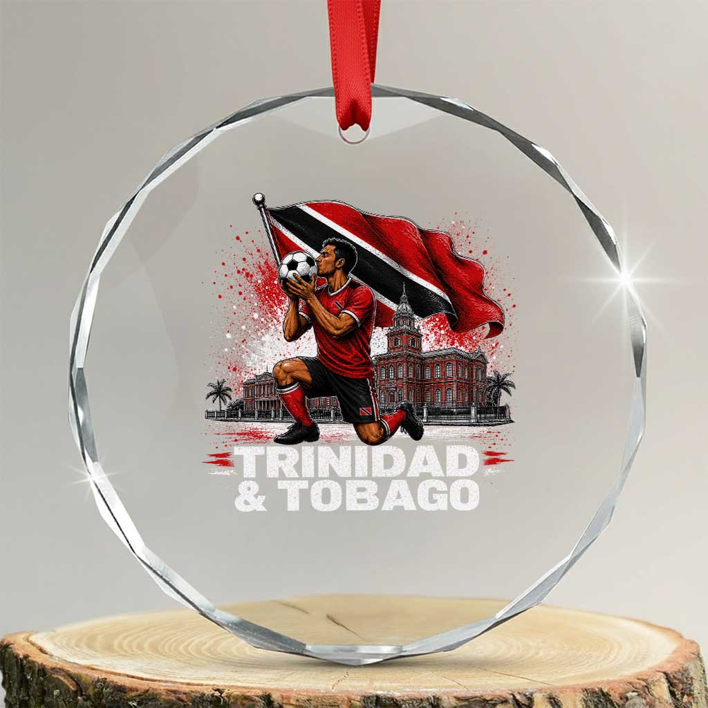 Trinidad and Tobago Soccer Crystal Glass Ornament Patriotic Football Fan Caribbean Pride Gift TS10 Transparent Glass 3'' Circle Print Your Wear