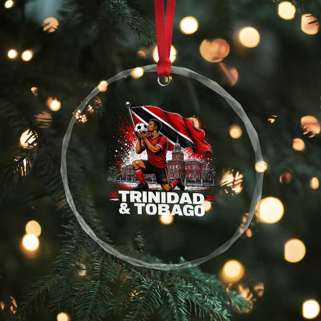 Trinidad and Tobago Soccer Crystal Glass Ornament Patriotic Football Fan Caribbean Pride Gift