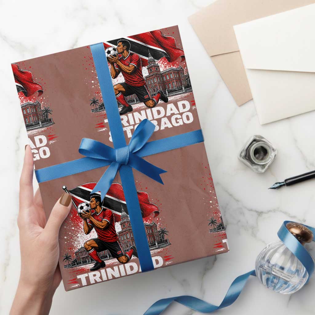 Trinidad and Tobago Soccer Wrapping Paper Roll Patriotic Football Fan Caribbean Pride Gift TS10 Mocha Print Your Wear