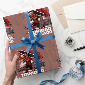 Trinidad and Tobago Soccer Wrapping Paper Roll Patriotic Football Fan Caribbean Pride Gift TS10 Mocha Print Your Wear