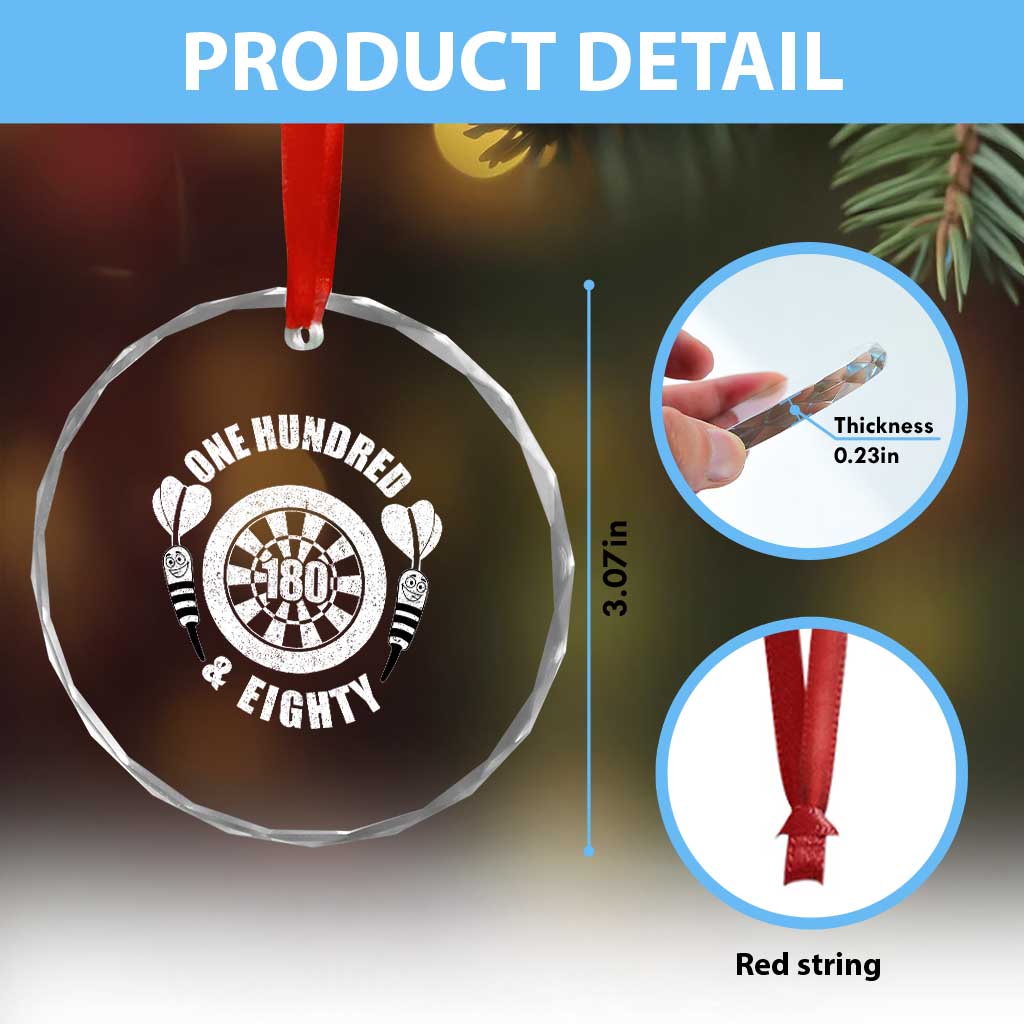 Triple 20 Master Dartist Gift Crystal Glass Ornament One Hundred And Eighty TS12 Print Your Wear