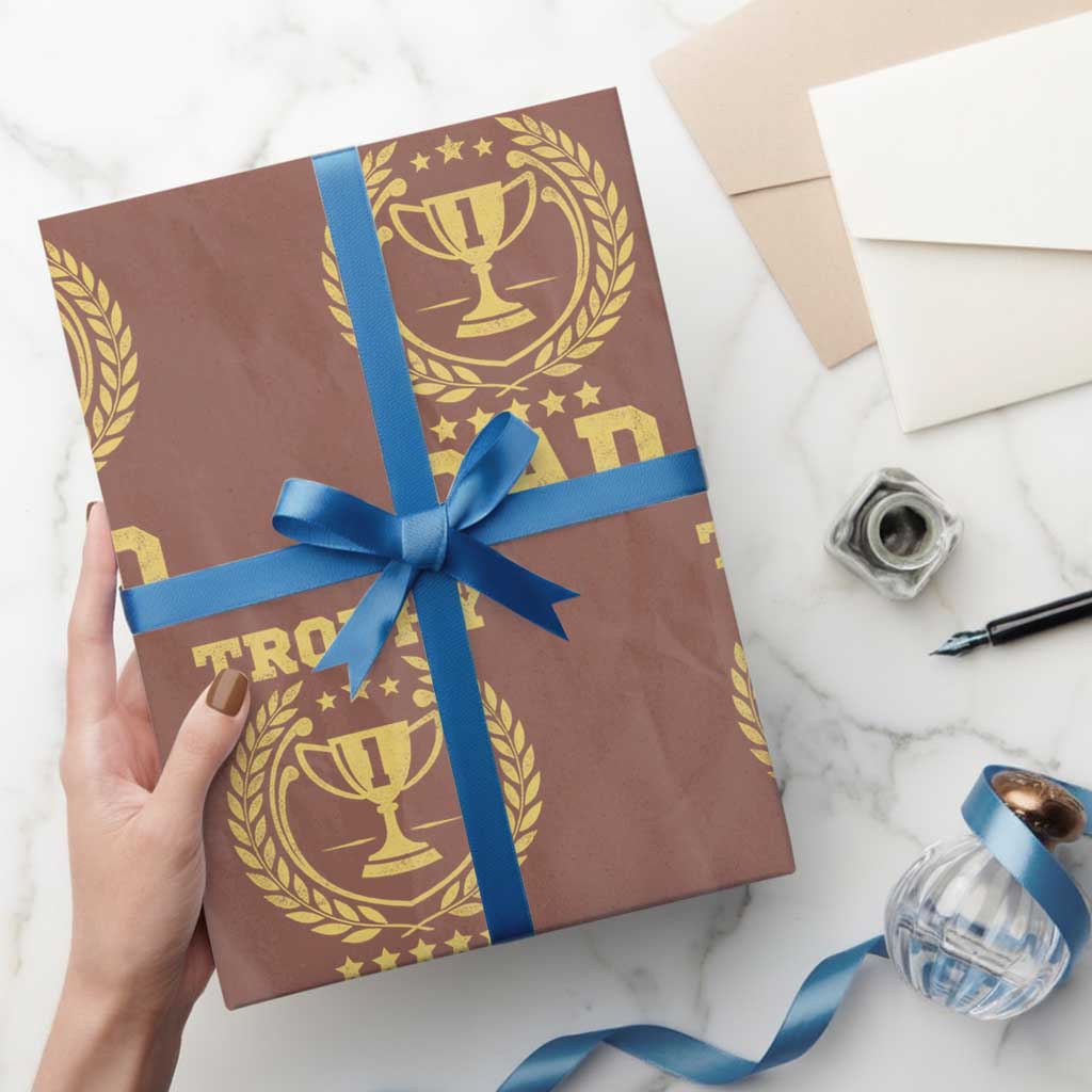 Trophy Dad Wrapping Paper Roll Number One Daddy Funny Dad Joke
