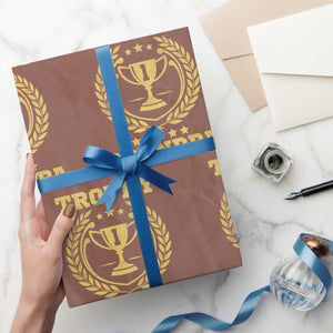 Trophy Grandpa Wrapping Paper Roll Funny Number One Grandfather