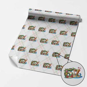 Tropical Beach Six Seven Wrapping Paper Roll Summer Island Vacation Graphic