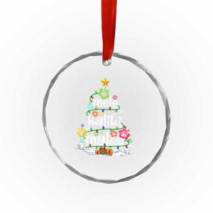 Tropical Hawaiian Xmas Crystal Glass Ornament Mele Kalikimaka Palm Tree Xmas in Hawaii TS02 Print Your Wear