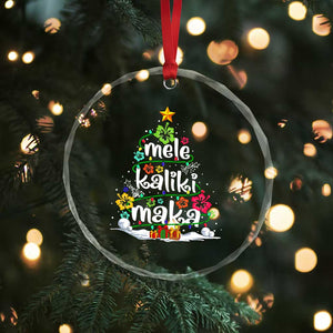 Tropical Hawaiian Xmas Crystal Glass Ornament Mele Kalikimaka Palm Tree Xmas in Hawaii TS02 Print Your Wear