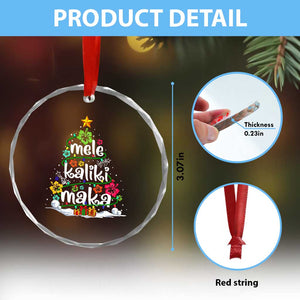 Tropical Hawaiian Xmas Crystal Glass Ornament Mele Kalikimaka Palm Tree Xmas in Hawaii TS02 Print Your Wear