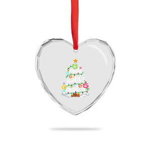 Tropical Hawaiian Xmas Heart Crystal Glass Ornament Mele Kalikimaka Palm Tree Xmas in Hawaii TS02 Print Your Wear