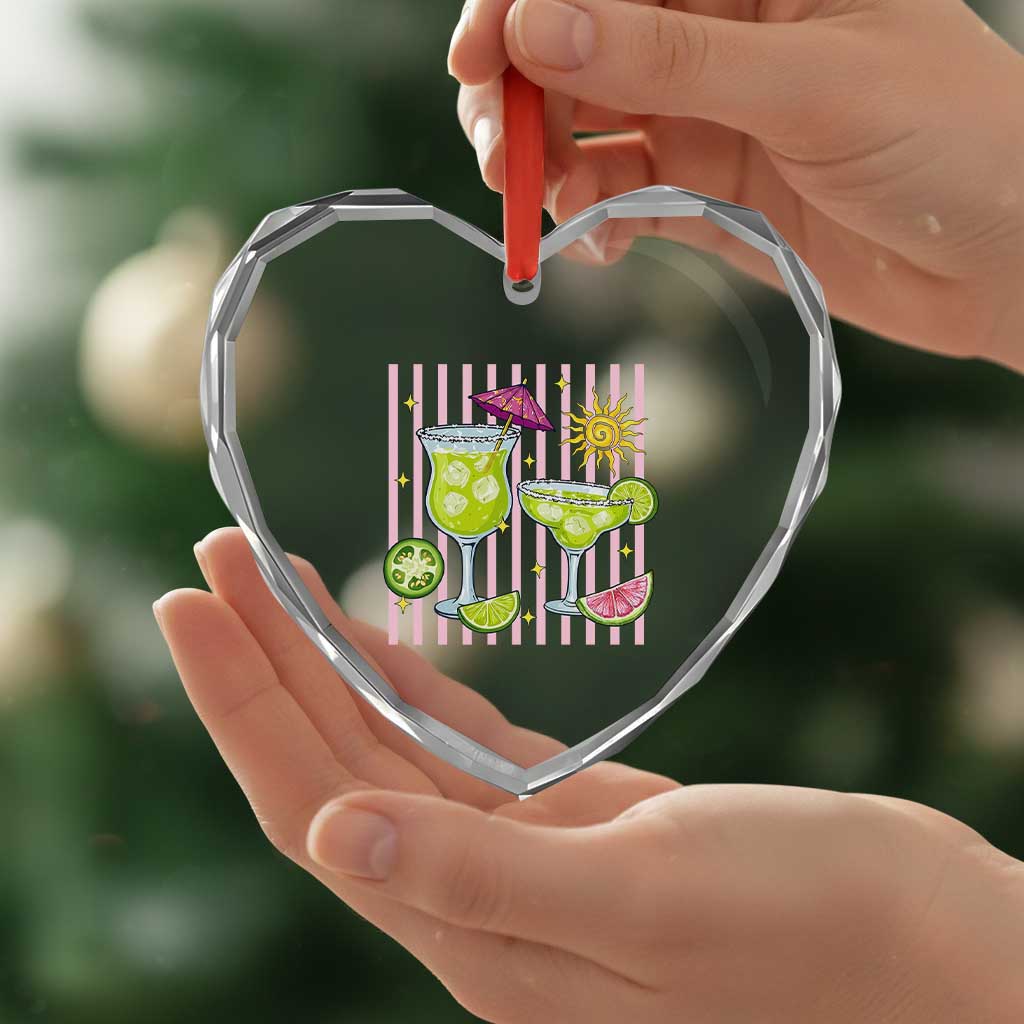 Tropical Margarita Summer Heart Crystal Glass Ornament Beach Vacation Graphic TS12 Print Your Wear