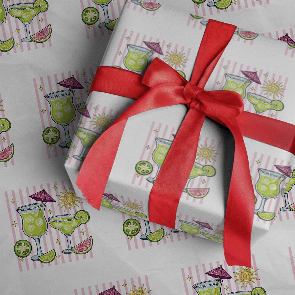 Tropical Margarita Summer Wrapping Paper Roll Beach Vacation Graphic TS12 White Print Your Wear