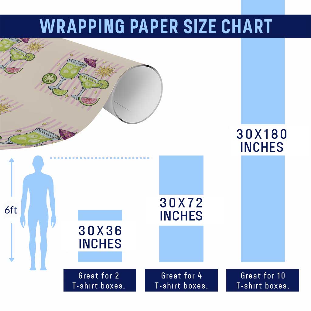 Tropical Margarita Summer Wrapping Paper Roll Beach Vacation Graphic TS12 Print Your Wear