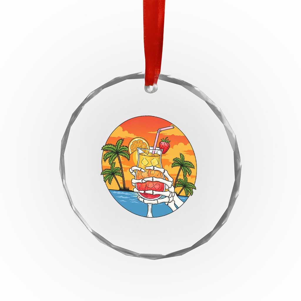 Tropical Skeleton Summerween Crystal Glass Ornament Beach Cocktail Vacation TS12 Print Your Wear