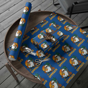 Tropical Summerween Boo Sheet Wrapping Paper Roll Funny Ghost Halloween Summer Beach Vibes TS02 Blue Print Your Wear