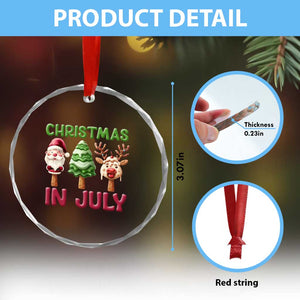 Tropical Xmas Crystal Glass Ornament Ice Cream Santa Christmas Tree Reindeer TS09 Print Your Wear