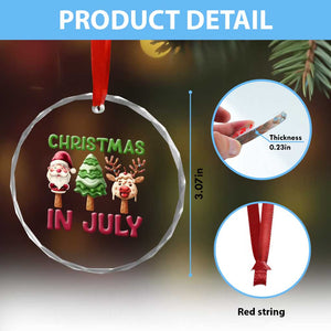 Tropical Xmas Crystal Glass Ornament Ice Cream Santa Christmas Tree Reindeer TS09 Print Your Wear
