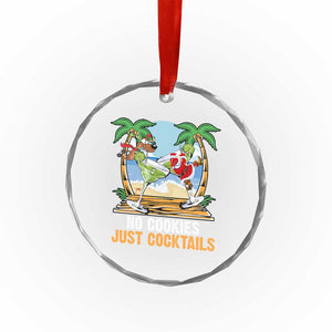 Tropical Xmas Crystal Glass Ornament No Cookies Just Cocktails Drunk Santa Reindeer TS09 Print Your Wear