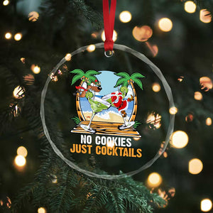 Tropical Xmas Crystal Glass Ornament No Cookies Just Cocktails Drunk Santa Reindeer TS09 Print Your Wear