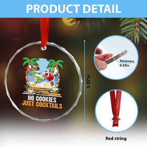 Tropical Xmas Crystal Glass Ornament No Cookies Just Cocktails Drunk Santa Reindeer TS09 Print Your Wear