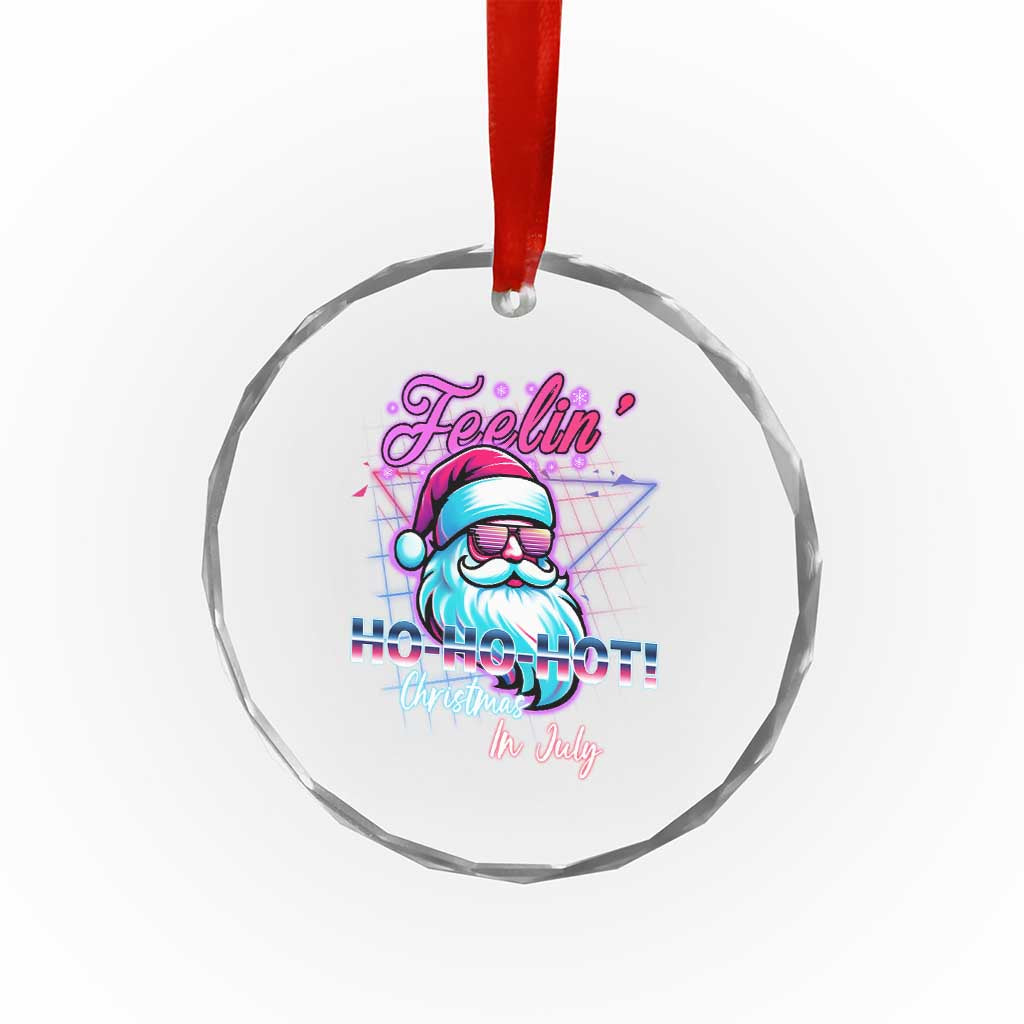Tropical Xmas Crystal Glass Ornament Retro Santa Feelin' Ho Ho Hot TS09 Print Your Wear