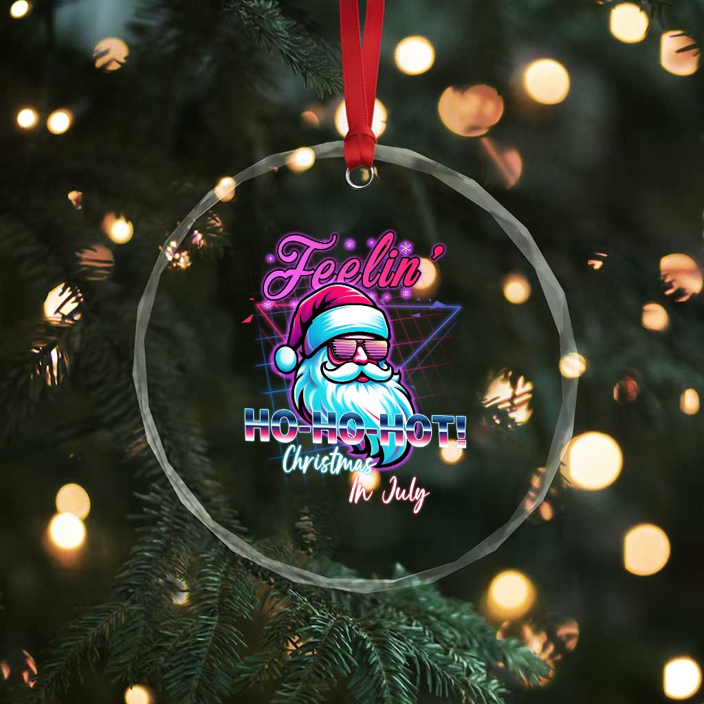 Tropical Xmas Crystal Glass Ornament Retro Santa Feelin' Ho Ho Hot TS09 Print Your Wear