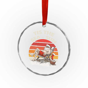 Tropical Xmas Crystal Glass Ornament Tis The Sea Sun Santa At The Beach TS09 Print Your Wear