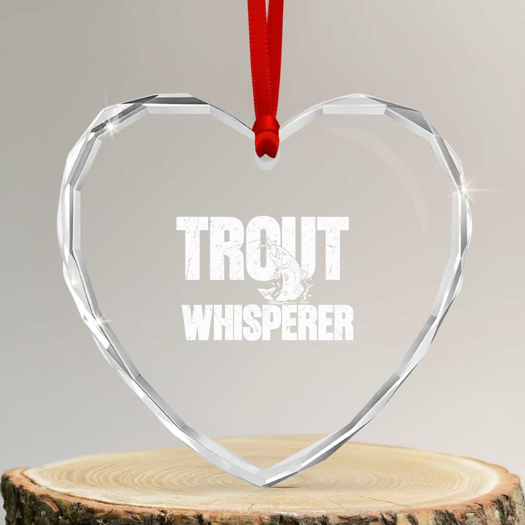 Trout Fishing Heart Crystal Glass Ornament Funny Fishing Fisherman Trout Whisperer Gift TS10 Transparent Glass 3'' Heart Print Your Wear