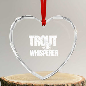 Trout Fishing Heart Crystal Glass Ornament Funny Fishing Fisherman Trout Whisperer Gift TS10 Transparent Glass 3'' Heart Print Your Wear