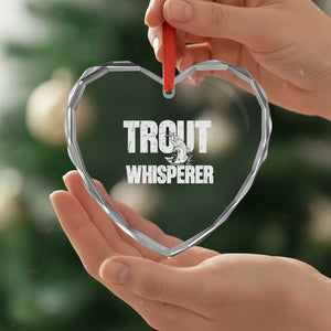 Trout Fishing Heart Crystal Glass Ornament Funny Fishing Fisherman Trout Whisperer Gift TS10 Print Your Wear