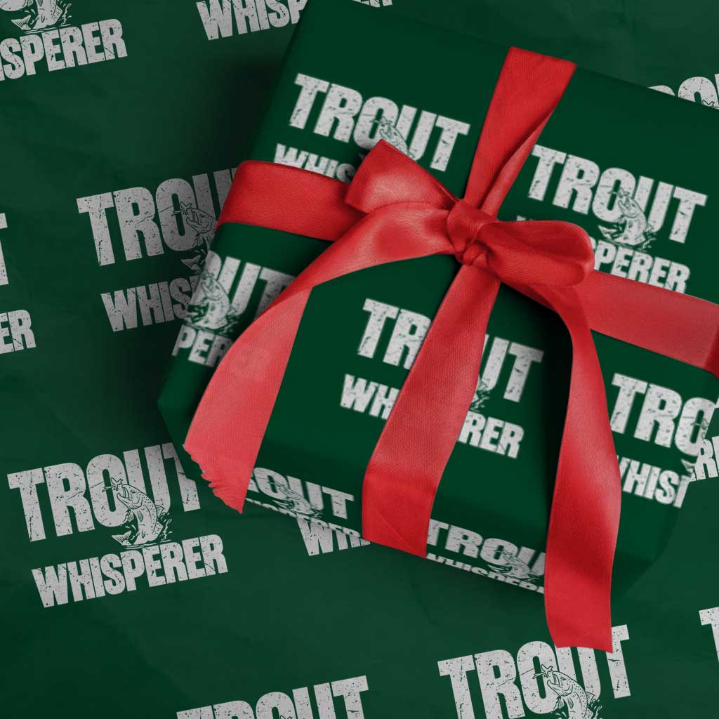 Trout Fishing Wrapping Paper Roll Funny Fishing Fisherman Trout Whisperer Gift TS10 Green Print Your Wear