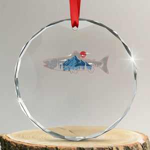 Trout Fly Fish Nature Montane Forest Fishing Camping Crystal Glass Ornament TS11 Transparent Glass 3'' Circle Print Your Wear