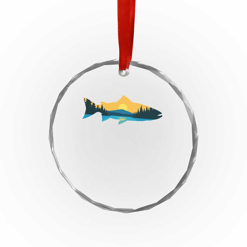 Trout Fly Fishing Outdoor Forest Mountain Nature Wildlife Fisherman Crystal Glass Ornament TS11 Print Your Wear